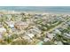 Aerial view showcasing home's location near the beach and other local businesses at 201 S Cooper St, New Smyrna Beach, FL 32169