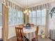 Cozy dining area with a round table, plantation shutters, and natural light, perfect for intimate gatherings at 205 Blue Starfish Pl, Daytona Beach, FL 32124