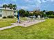 Outdoor patio with seating and picnic table at 2100 N Peninsula Ave # 216, New Smyrna Beach, FL 32169