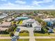 Aerial view of the house, driveway, and street at 2302 S Atlantic Ave, New Smyrna Beach, FL 32169