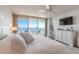 Main bedroom with ocean view and king-size bed at 2545 S Atlantic Ave # Ph4, Daytona Beach, FL 32118