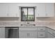 Modern kitchen with stainless steel sink, dishwasher, and white cabinets at 3112 Needle Palm Dr, Edgewater, FL 32141