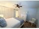 Bright bedroom with a queen-size bed and built-in closet at 335 N Causeway # H23, New Smyrna Beach, FL 32169