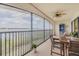 Relaxing screened balcony with water views, ceiling fan and outdoor furniture for enjoying the outdoors at 456 Bouchelle Dr # 202, New Smyrna Beach, FL 32169