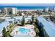 Aerial view of Winter Haven Park condos, pool, and ocean at 4590 S Atlantic Ave # 258A, Ponce Inlet, FL 32127