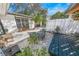 Private patio with seating area and decorative plants at 81 Alberta Ave, Ponce Inlet, FL 32127