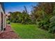 Lush backyard with tropical landscaping at 817 Hail Ct, Port Orange, FL 32127