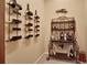 Wet bar with wine racks and liquor shelving at 817 Hail Ct, Port Orange, FL 32127