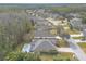 An aerial view showcasing a house with a pool in a quiet neighborhood at 1155 Kilkenny Ln, Ormond Beach, FL 32174