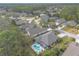 Aerial view of house, pool and surrounding neighborhood at 1155 Kilkenny Ln, Ormond Beach, FL 32174