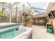 Hot tub on the lanai next to pool at 1155 Kilkenny Ln, Ormond Beach, FL 32174