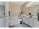 Relaxing bathroom with a soaking tub and double vanity at 323 Mariners Gate Dr, Edgewater, FL 32141