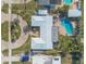 Bird's-eye view showcasing a single-Gathering home, pool, and circular driveway at 3862 Cardinal Blvd, Port Orange, FL 32127