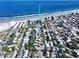 Wide aerial view showing home's location near beach and other amenities at 402 Lincoln Ave, New Smyrna Beach, FL 32169