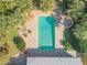 Aerial view of the house, pool and backyard at 4611 Doris Dr, New Smyrna Beach, FL 32169