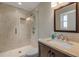 Clean bathroom with a glass shower and modern vanity at 4611 Doris Dr, New Smyrna Beach, FL 32169