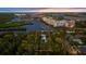 Aerial view highlighting property location and waterfront access at 504 N Riverside Dr, New Smyrna Beach, FL 32168