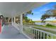 Spacious front porch overlooks the waterfront at 504 N Riverside Dr, New Smyrna Beach, FL 32168