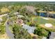 Aerial view of house on golf course at 507 Boxwood Ln, New Smyrna Beach, FL 32168