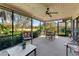 Relaxing screened porch with golf course view and seating area at 507 Boxwood Ln, New Smyrna Beach, FL 32168