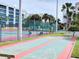 Shuffleboard courts near condo complex featuring manicured landscaping at 5300 S Atlantic Ave # 3-504, New Smyrna Beach, FL 32169