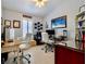 Bright home office features built-in shelving and two desks at 6345 River Rd, New Smyrna Beach, FL 32169