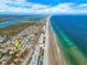 Aerial view of beachfront property near the ocean at 91 Maura Ter, Ponce Inlet, FL 32127