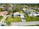 Bird's eye view of a single-Gathering home in a residential neighborhood, showcasing its landscaping at 101 Sea St, New Smyrna Beach, FL 32168