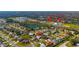 Property's aerial view, conveniently located near a park and tennis courts in a Gathering-friendly neighborhood at 234 Meadow Lake Dr, Edgewater, FL 32141