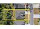 Bird's eye view of a single-Gathering home, showcasing its layout, landscaping, and its location in the community at 3029 Adrian Dr, Ormond Beach, FL 32174