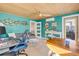 Stylish home office with a colorful design, a large desk, and plenty of space for work or hobbies at 308 Normandy Ave, New Smyrna Beach, FL 32169