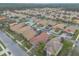 Wide aerial shot showcasing a residential community with well-maintained homes and green landscaping at 3456 Pegaso Ave, New Smyrna Beach, FL 32168