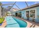 This screened pool features an extended lounging area and a seamless transition to indoor and outdoor living spaces at 3728 Egret Dunes Dr, Ormond Beach, FL 32176