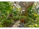 Sidewalk through lush landscaping at 4426 Saxon Dr, New Smyrna Beach, FL 32169