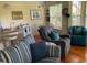 Cozy living room featuring comfortable seating and a partial kitchen view at 4426 Saxon Dr, New Smyrna Beach, FL 32169