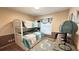 Stylish bunk bedroom with custom mermaid theme rug, fun decor, and lots of room at 4860 S Atlantic Ave # 1030, New Smyrna Beach, FL 32169