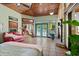Bright living room featuring a fireplace and french doors at 61 E Bayshore Dr, Port Orange, FL 32127