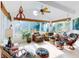 Inviting sunroom featuring comfortable seating, lush plants, and natural light streaming through numerous windows at 751 Pine Shores Cir, New Smyrna Beach, FL 32168