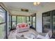 Enclosed lanai featuring a comfortable sitting area with scenic outdoor views at 848 Pine Shores Cir, New Smyrna Beach, FL 32168