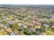 An aerial view of a quiet residential neighborhood featuring single-Gathering homes, mature trees, and swimming pools at 921 Duncan Rd, South Daytona, FL 32119