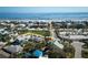 Overhead view of the property close to beach walkover and ocean at 923 Locust St, New Smyrna Beach, FL 32169