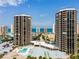 Two high-rise waterfront condos provide a pool, parking, and beach access for residents at 1 Oceans West Blvd # 6A5, Daytona Beach, FL 32118