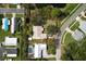 Aerial view displaying property lines, the home's location, and surrounding neighborhood at 1240 Wayne Ave, New Smyrna Beach, FL 32168