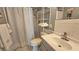 Clean, neutral bathroom with shower and sink at 26 Birdie Dr, New Smyrna Beach, FL 32168