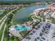 Aerial view of the community pool and recreational area, near the town center at 3368 Tuscano Ne Ave, New Smyrna Beach, FL 32168