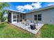 Outdoor patio with seating area, grill, and adjacent screened porch, ideal for entertaining or relaxing at 3783 Sweet Grove Ct, Port Orange, FL 32129