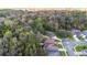 Aerial view of homes backing onto a lush forest offering privacy at 634 Coral Trace Blvd, Edgewater, FL 32132