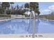 A well-maintained community pool area with clear signage and safety features at 944 S Peninsula Dr # 5010, Daytona Beach, FL 32118