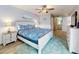 Comfortable bedroom with coastal theme and en-suite bathroom at 1275 Ocean Shore Blvd # 5050, Ormond Beach, FL 32176