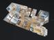 3D floor plan of condo showcasing the layout of the living room, kitchen, bedrooms, and bathrooms at 1275 Ocean Shore Blvd # 5050, Ormond Beach, FL 32176